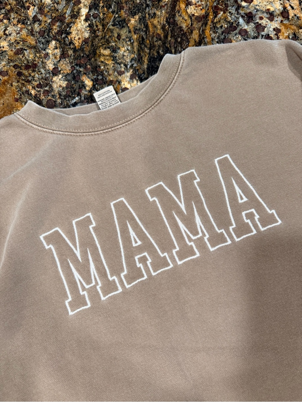 MAMA Pullover Sweatshirt in Taupe - Picture 2 of 2